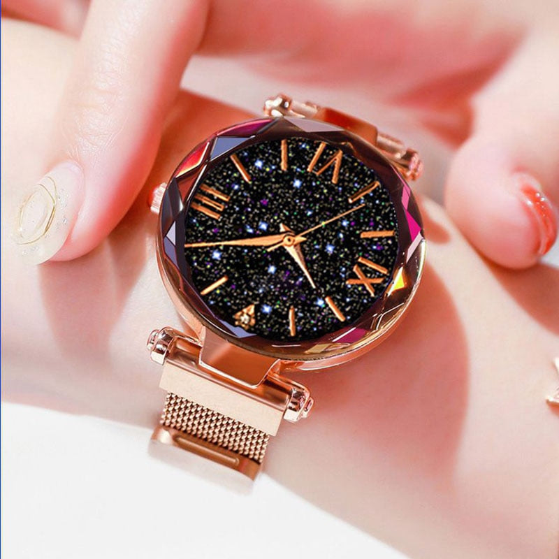 2019 Luxury Women Watches Magnetic Starry Sky Ladies Watch Quartz Wris Wake Weeks